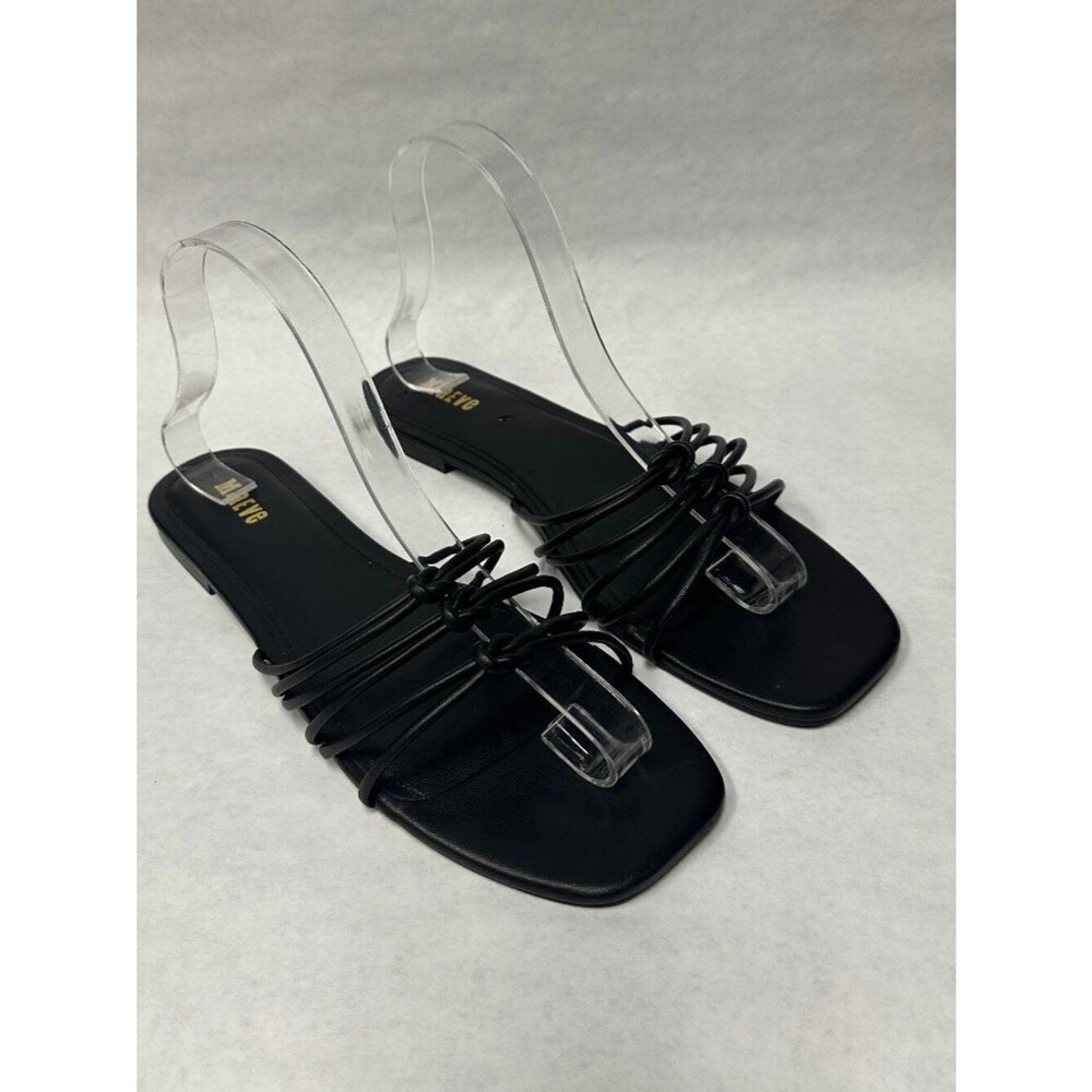 Maeve  Women's Knotted Strappy Sandals in Black Size 7